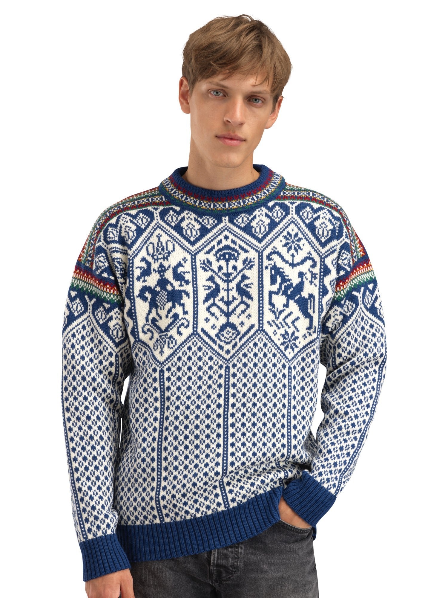 Dale Of Norway M 1994 MAGLIONE MASC Indigo Mustard Botttlegreen XXL - PeakStyle