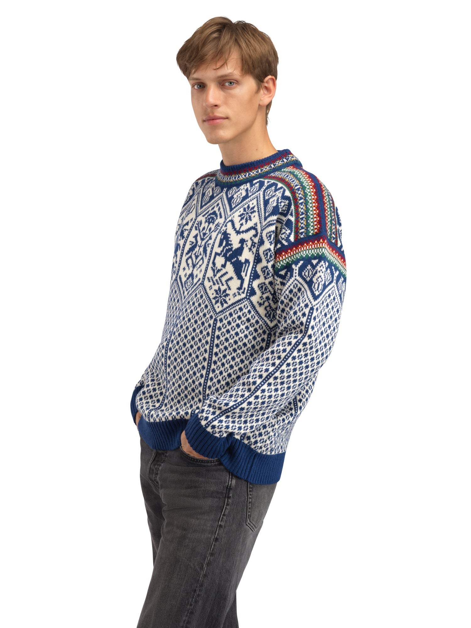 Dale Of Norway M 1994 MAGLIONE MASC Indigo Mustard Botttlegreen XXL - PeakStyle