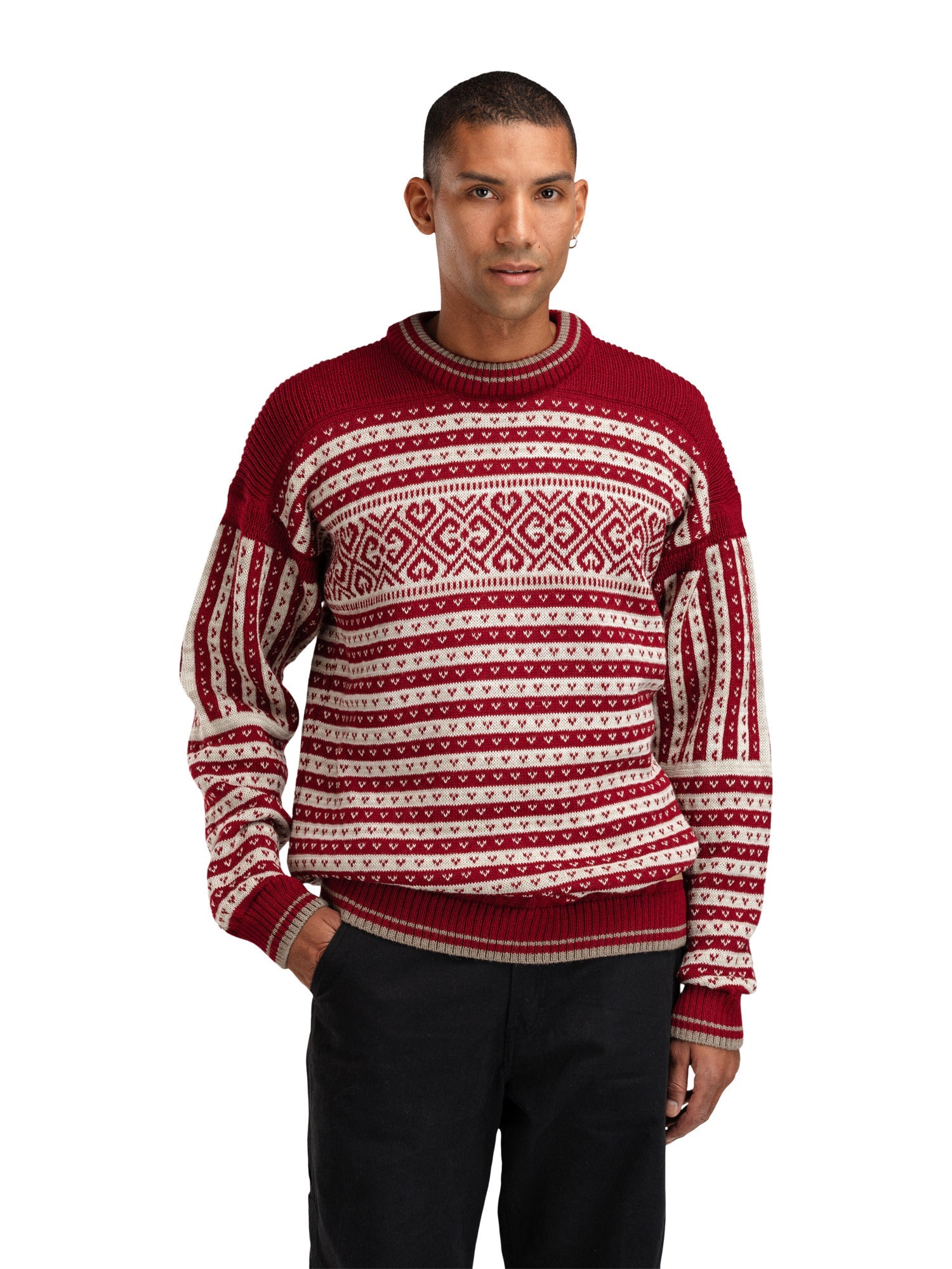 Dale Of Norway M RAMBERG MASC SWEATER Redrose Mountainstone Sand mel XXL - PeakStyle