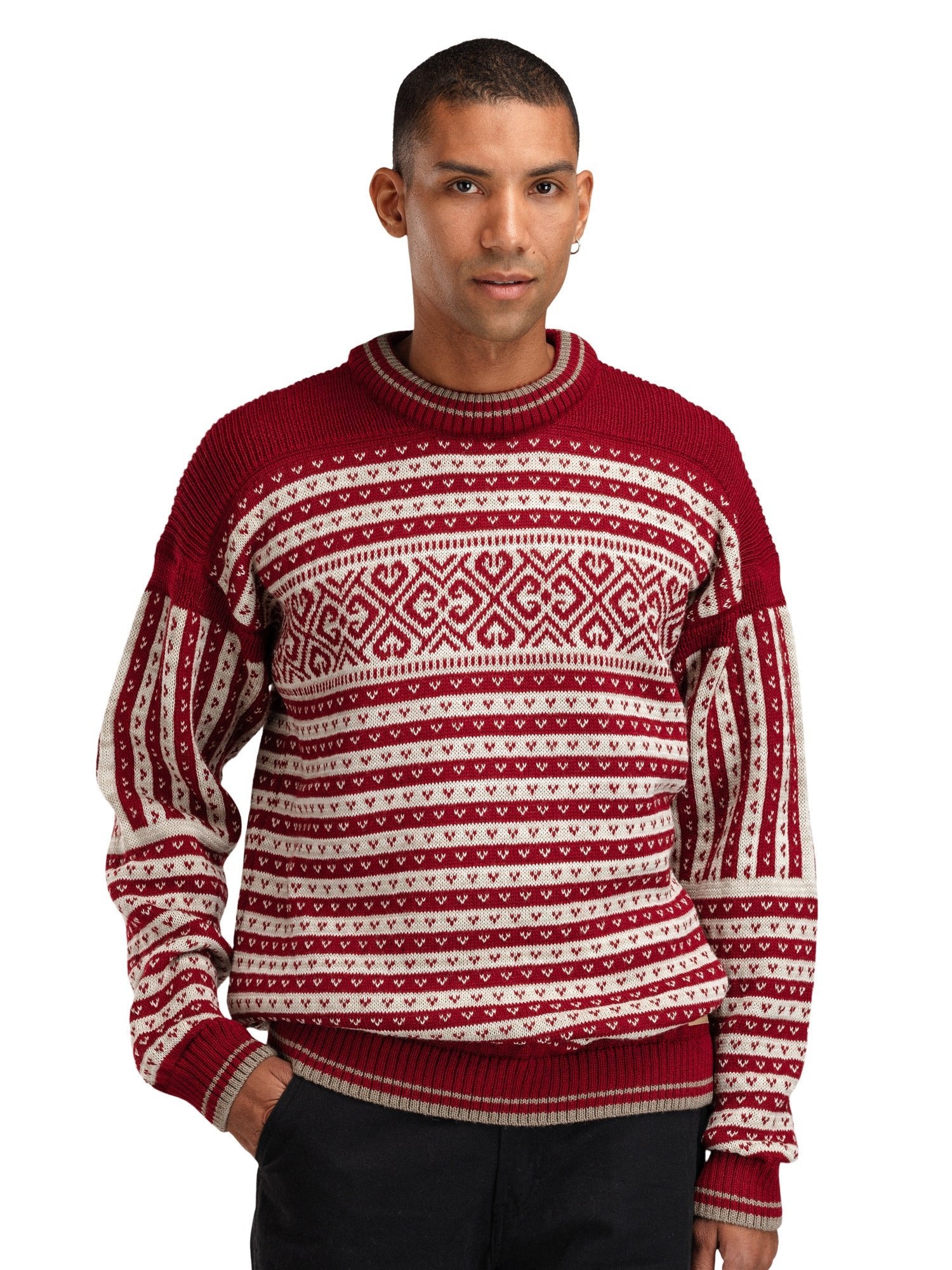 Dale Of Norway M RAMBERG MASC SWEATER Redrose Mountainstone Sand mel XXL - PeakStyle