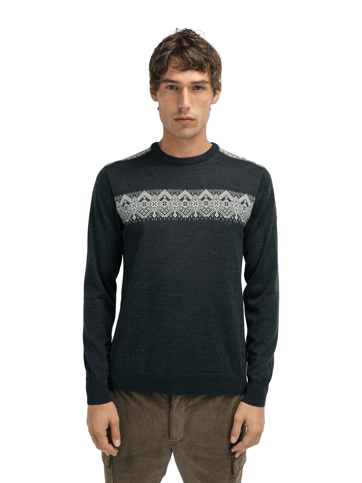 Dale Of Norway M STENBERG MASCULINE SWEATER Dark Charcoal Offwhite XXL - PeakStyle