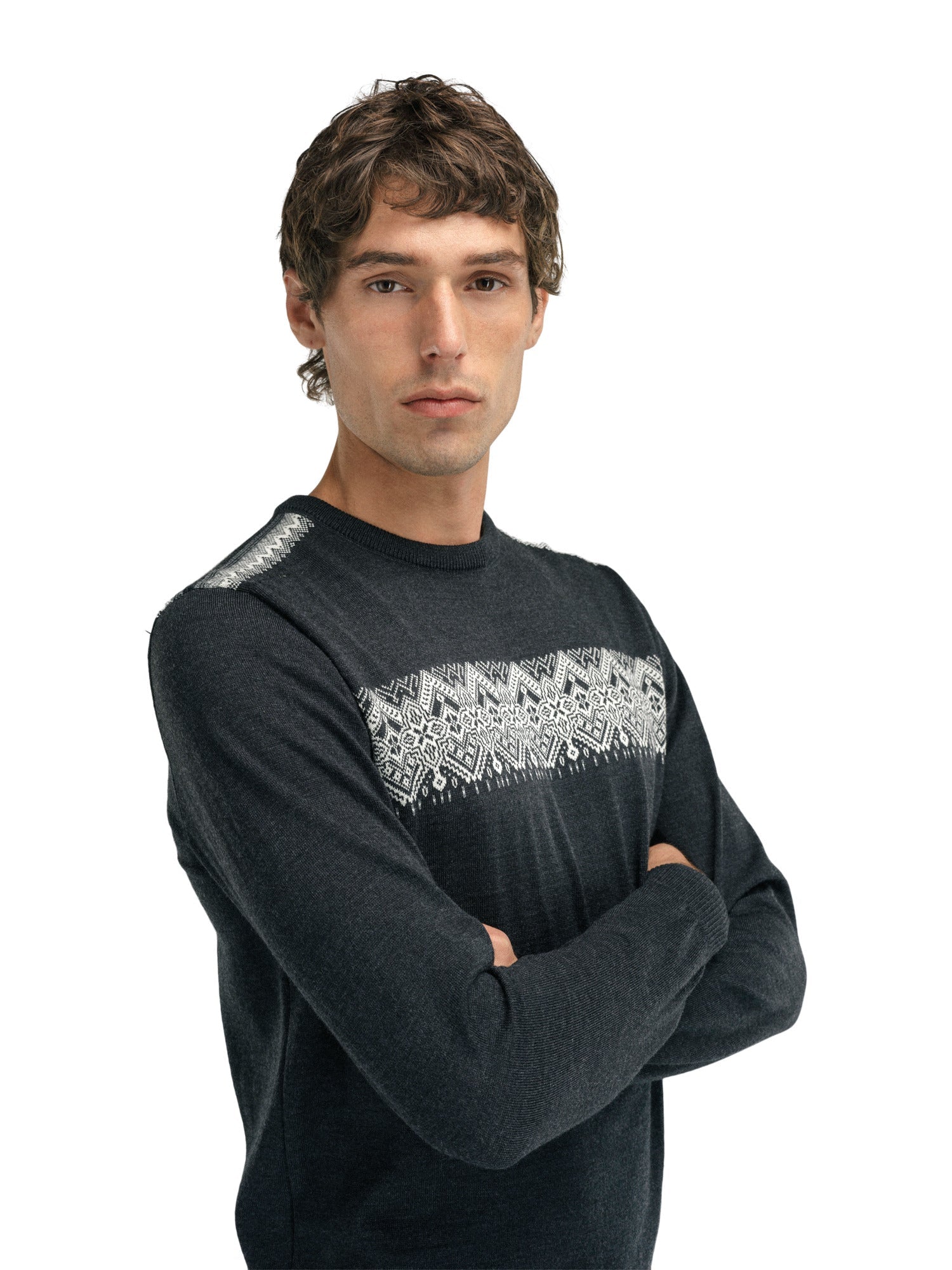 Dale Of Norway M STENBERG MASCULINE SWEATER Dark Charcoal Offwhite XXL - PeakStyle