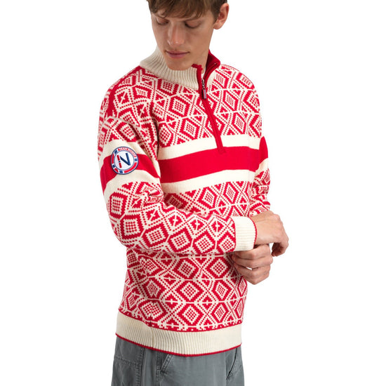 Jersey Dale Of Norway M TEAM NORWAY CORTINA MASC SWEATER Raspberry Offwhite 3XL - PeakStyle