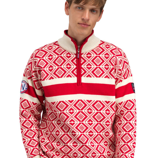 Jersey Dale Of Norway M TEAM NORWAY CORTINA MASC SWEATER Raspberry Offwhite 3XL - PeakStyle