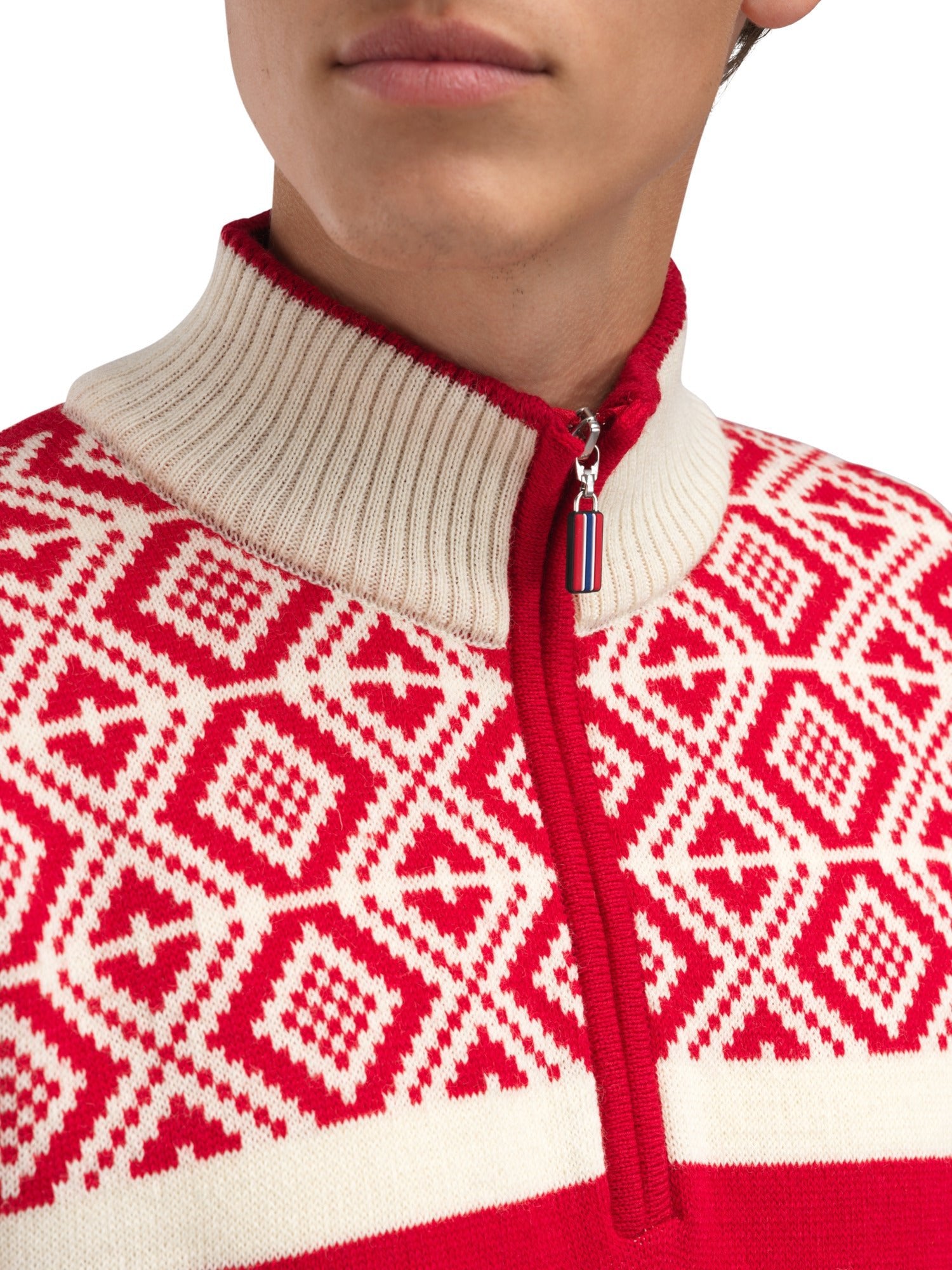 Jersey Dale Of Norway M TEAM NORWAY CORTINA MASC SWEATER Raspberry Offwhite 3XL - PeakStyle