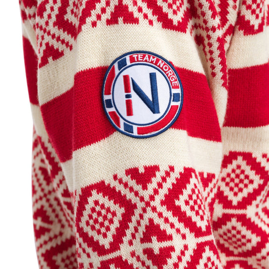 Jersey Dale Of Norway M TEAM NORWAY CORTINA MASC SWEATER Raspberry Offwhite 3XL - PeakStyle