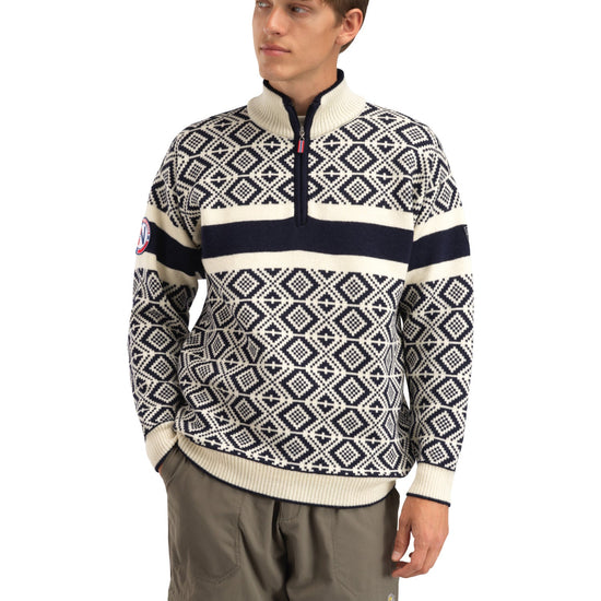 Dale Of Norway M TEAM NORWAY CORTINA MASC SWEATER Azul marino Blanco roto 3XL - PeakStyle