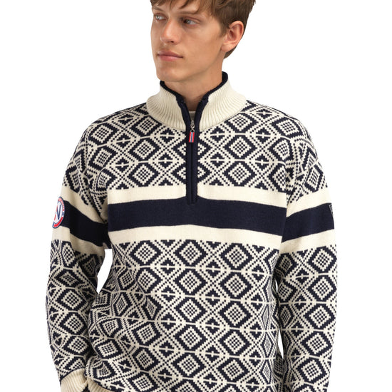 Dale Of Norway M TEAM NORWAY CORTINA MASC SWEATER Azul marino Blanco roto 3XL - PeakStyle