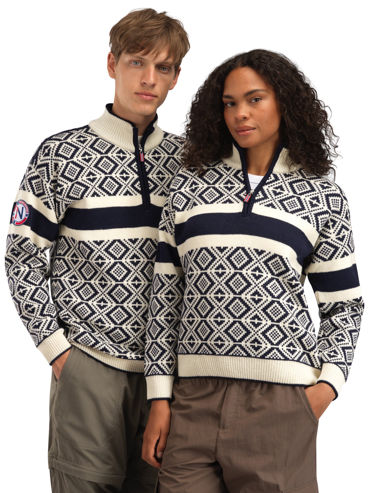 Dale Of Norway M TEAM NORWAY CORTINA MASC SWEATER Azul marino Blanco roto 3XL - PeakStyle