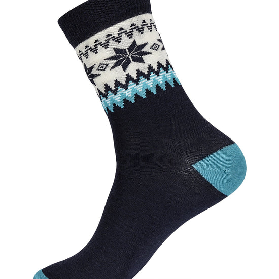 Calcetines Dale Of Norway MYKING Navy Turquoise Offwhite L - PeakStyle