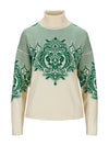 Dale Of Norway ROSENDAL FEM SWEATER Blanco roto Verde brillante M - PeakStyle