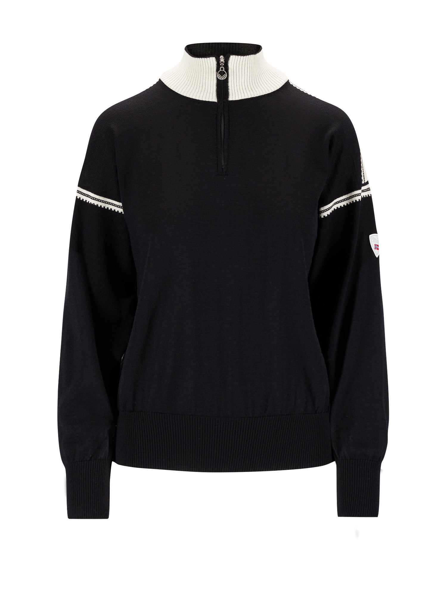 Dale Of Norway SANDVIK FEMININE SWEATER Nero Bianco sporco M - PeakStyle