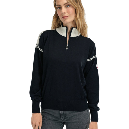 Dale Of Norway SANDVIK FEMININE SWEATER Nero Bianco sporco M - PeakStyle