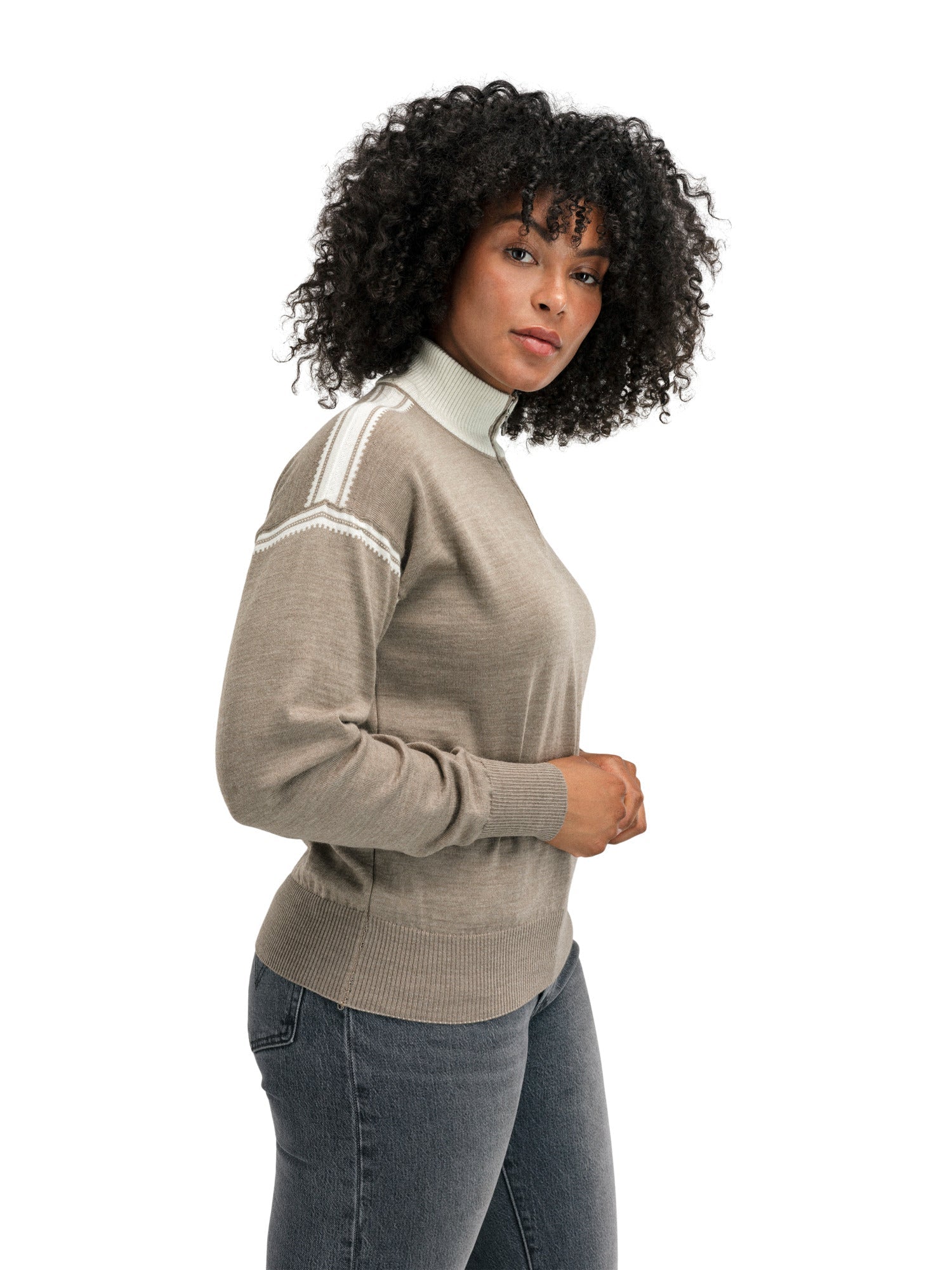 Dale Of Norway SANDVIK FEMININE SWEATER Mountainstone Offwhite XL - PeakStyle