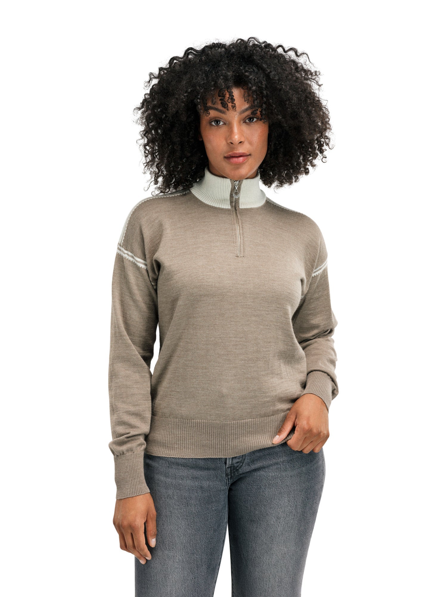 Dale Of Norway SANDVIK FEMININE SWEATER Mountainstone Offwhite XL - PeakStyle