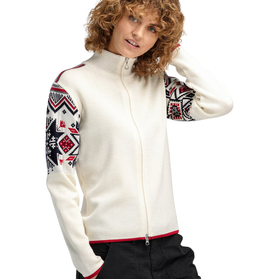 Dale Of Norway VARBERG FEM JACKET Bianco sporco Blu navy Lampone S - PeakStyle