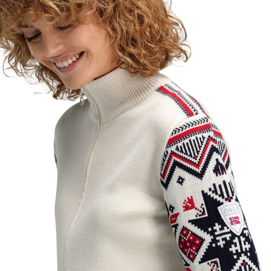 Dale Of Norway VARBERG FEM JACKET Bianco sporco Blu navy Lampone S - PeakStyle