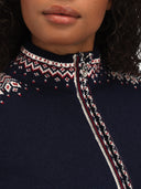 Dale Of Norway W 140TH ANNIVERSARY FEM JACKET Bleu marine Rouge rose Blanc cassé XL - PeakStyle