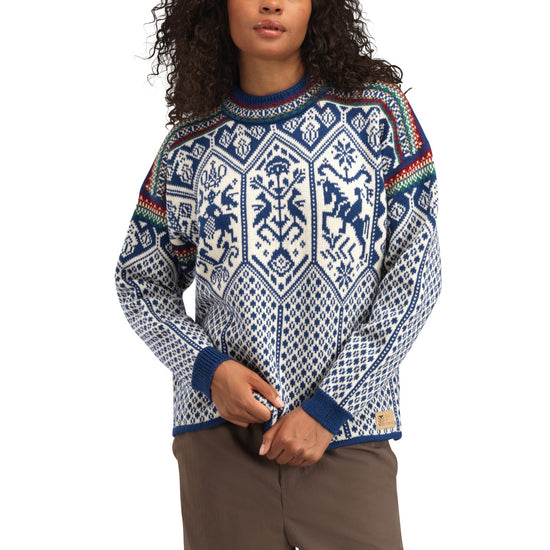 Dale Of Norway W 1994 FEM SWEATER Índigo Blanco roto Mostaza XL - PeakStyle