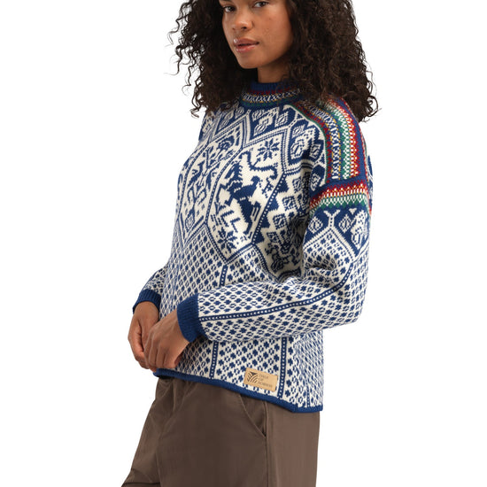 Dale Of Norway W 1994 FEM SWEATER Índigo Blanco roto Mostaza XL - PeakStyle