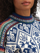 Dale Of Norway W 1994 FEM SWEATER Índigo Blanco roto Mostaza XL - PeakStyle