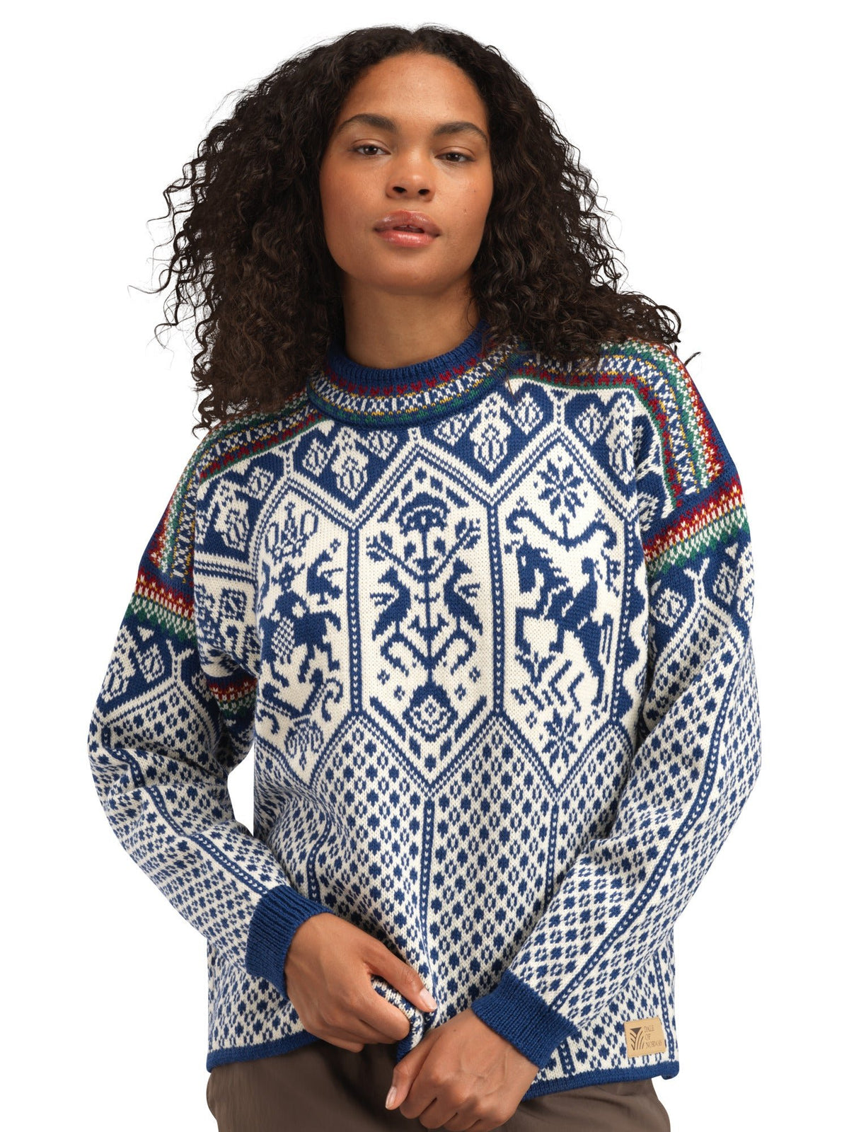 Dale Of Norway W 1994 FEM SWEATER Índigo Blanco roto Mostaza XL - PeakStyle