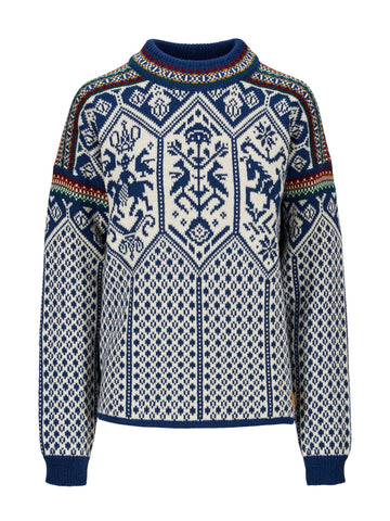 Dale Of Norway W 1994 FEM SWEATER Índigo Blanco roto Mostaza XL - PeakStyle