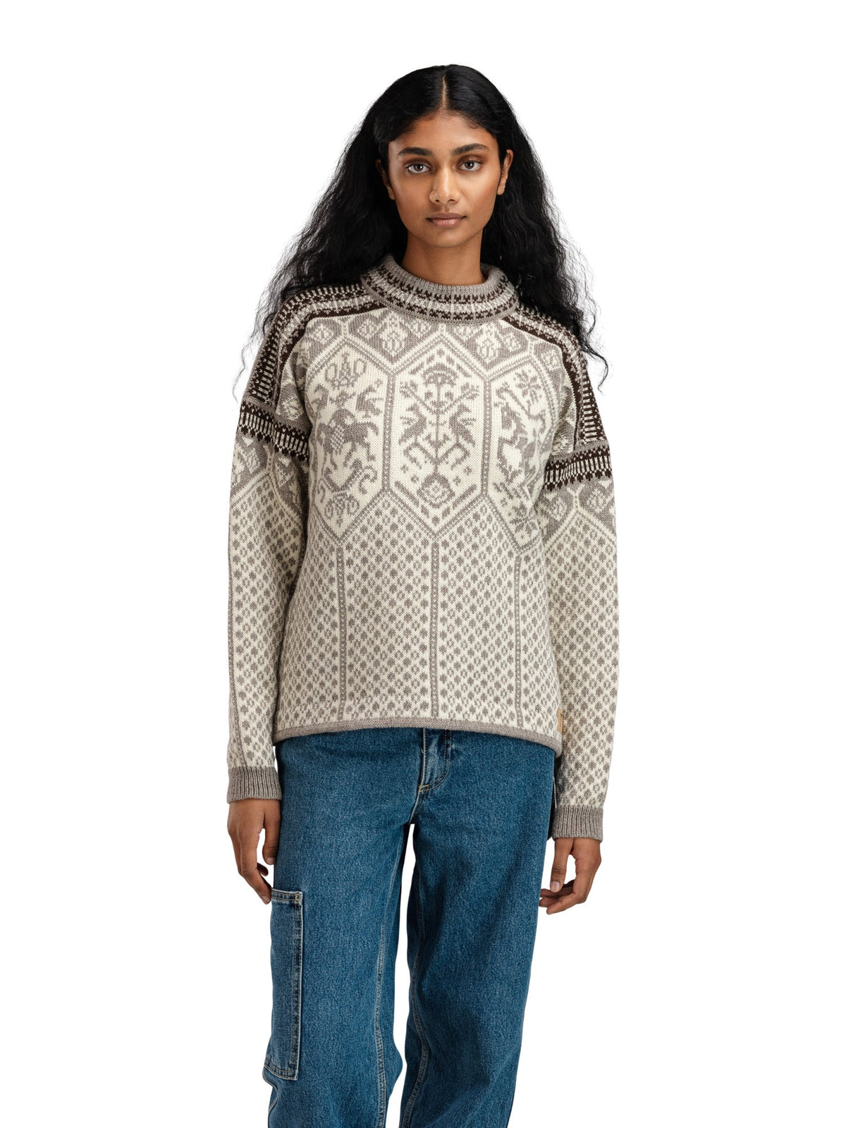 Dale Of Norway W 1994 FEM SWEATER Vanillasugar Naturalwhite Coff XL - PeakStyle