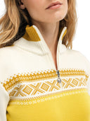 Dale Of Norway W DYSTINGEN FEM SWEATER Sweethoney Offwhite Mustard XL - PeakStyle