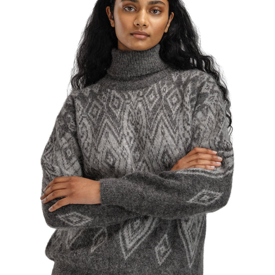 Dale Of Norway W FALUN ALPA FEMININE SWEATER Darkcharcoal Lightcharcoal XL - PeakStyle