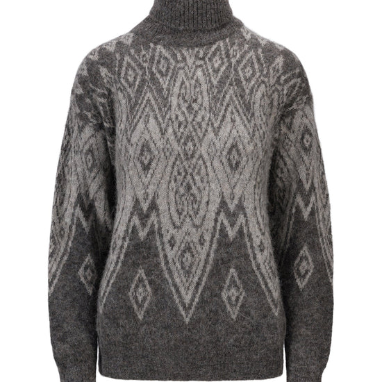 Dale Of Norway W FALUN ALPA FEMININE SWEATER Darkcharcoal Lightcharcoal XL - PeakStyle