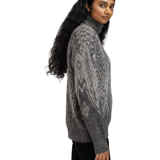 Dale Of Norway W FALUN ALPA FEMININE SWEATER Darkcharcoal Lightcharcoal XL - PeakStyle