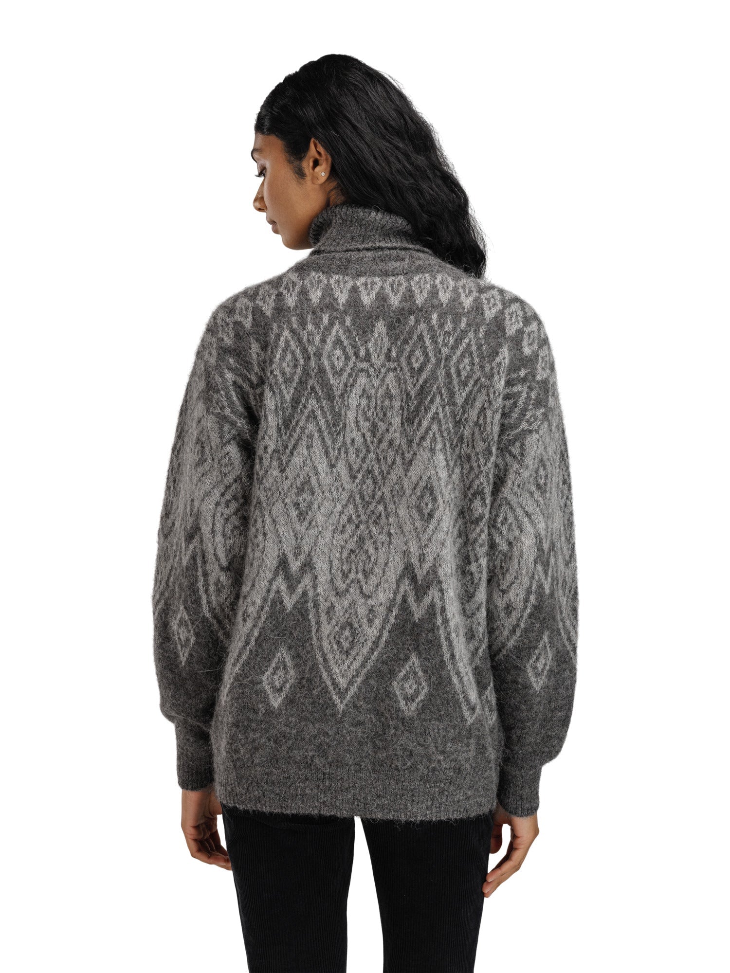 Dale Of Norway W FALUN ALPA FEMININE SWEATER Darkcharcoal Lightcharcoal XL - PeakStyle