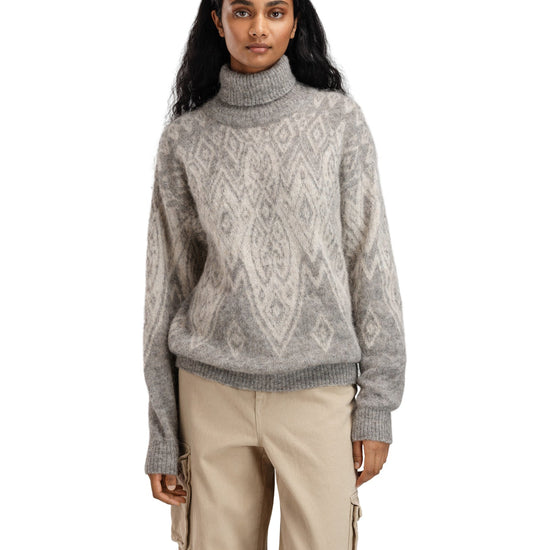 Dale Of Norway W FALUN ALPA FEMININE SWEATER Lightcharcoal  Offwhite XS - PeakStyle