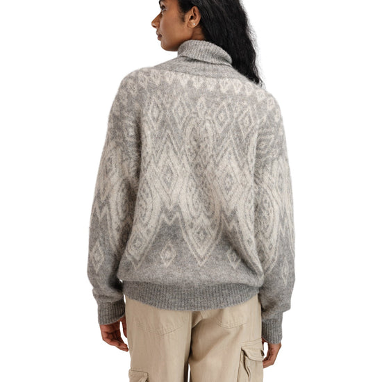 Dale Of Norway W FALUN ALPA FEMININE SWEATER Lightcharcoal  Offwhite XS - PeakStyle