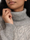Dale Of Norway W FALUN ALPA FEMININE SWEATER Lightcharcoal  Offwhite XS - PeakStyle