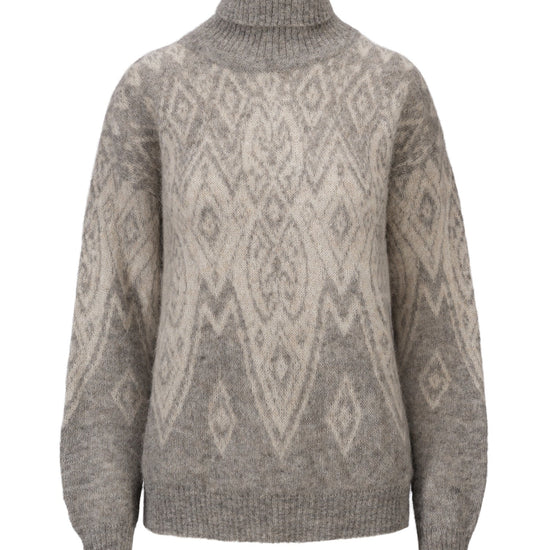 Dale Of Norway W FALUN ALPA FEMININE SWEATER Lightcharcoal  Offwhite XS - PeakStyle