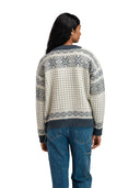 Dale Of Norway W HANNAH FEM. CARDIGAN Offwhite Steel Lightcharcoal XL - PeakStyle