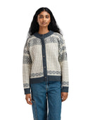 Dale Of Norway W HANNAH FEM. CARDIGAN Offwhite Steel Lightcharcoal XL - PeakStyle
