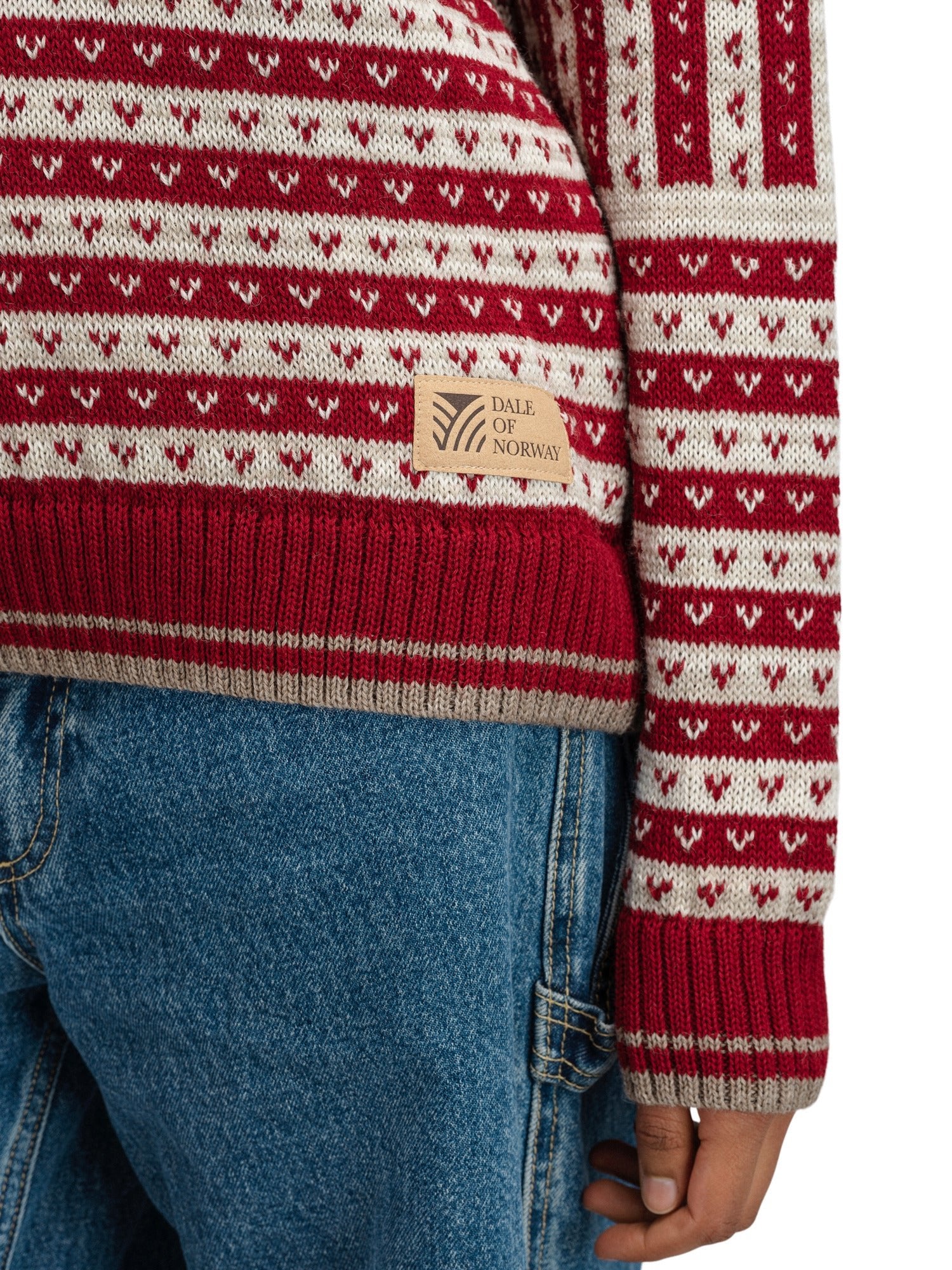 Dale Of Norway W RAMBERG FEM SWEATER Redrose Mountainstone SandMel XL - PeakStyle