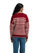 Dale Of Norway W RAMBERG FEM SWEATER Redrose Mountainstone SandMel XL - PeakStyle