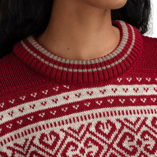 Dale Of Norway W RAMBERG FEM SWEATER Redrose Mountainstone SandMel XL - PeakStyle