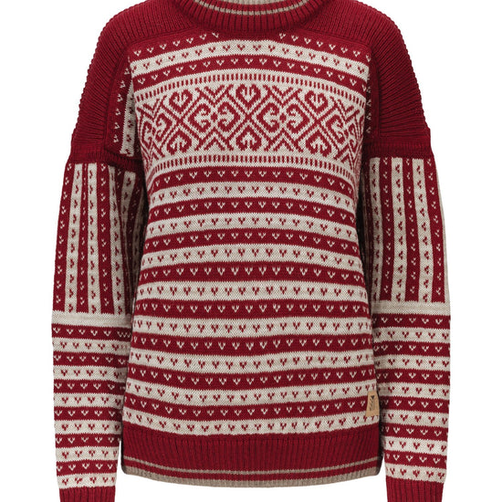 Dale Of Norway W RAMBERG FEM SWEATER Redrose Mountainstone SandMel XL - PeakStyle
