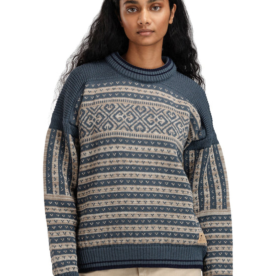 Dale Of Norway W RAMBERG FEM SWEATER Steel Marine Montainstone Sand XL - PeakStyle