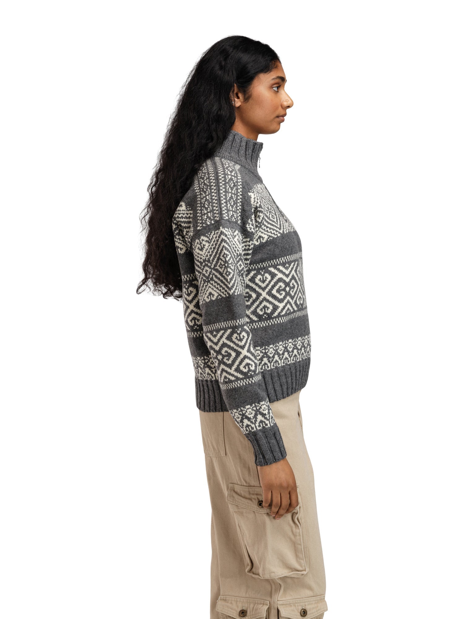 Dale Of Norway W RASLETIND FEM SWEATER Darkcharcoal Offwhite XL - PeakStyle