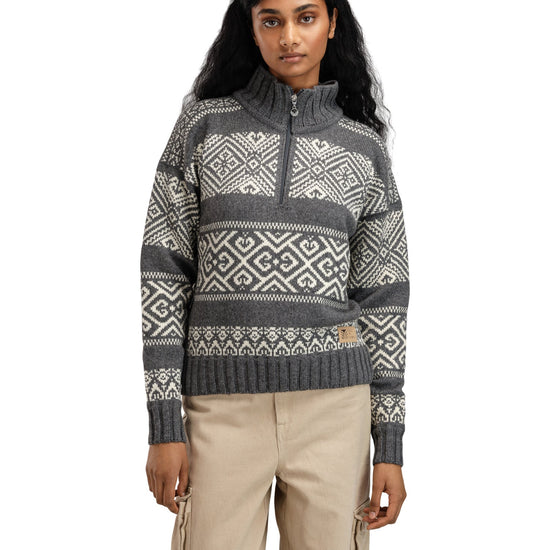 Dale Of Norway W RASLETIND FEM SWEATER Darkcharcoal Offwhite XL - PeakStyle