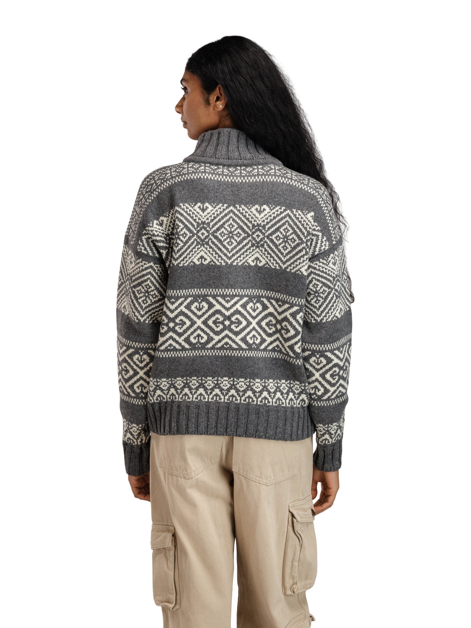 Dale Of Norway W RASLETIND FEM SWEATER Darkcharcoal Offwhite XL - PeakStyle