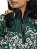 Dale Of Norway W ROSET FEM. WP SWEATER Pinegreen Offwhite XL - PeakStyle