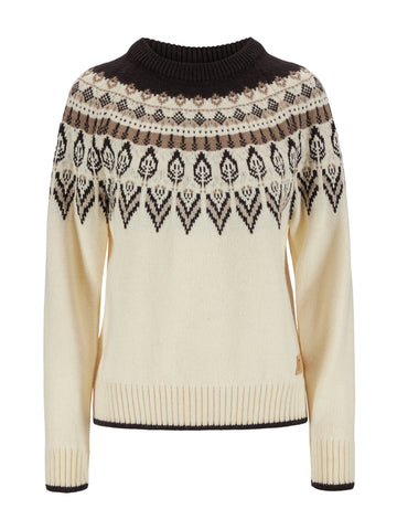 Dale Of Norway W SULA FEM SWEATER Blanco roto Café Arena XL - PeakStyle