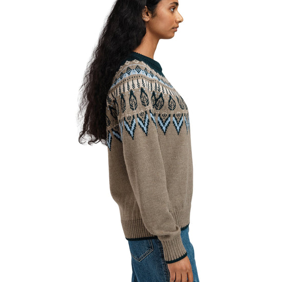 Dale Of Norway W SULA FEM SWEATER Verde pino Azul hielo Piedra de montaña XL - PeakStyle